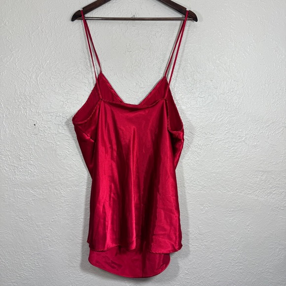 Vtg 90s Anne Stuart Red Satin Chemise 2X Sleepwear‎ Lingerie Intimates Nightgown - Picture 6 of 10